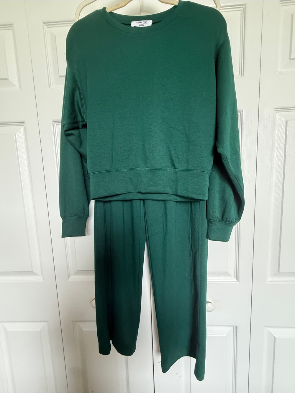 Double Zero Crewneck Sweater and pants in Forest Green